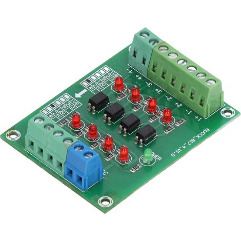 Carte d'isolation optocoupleur 4 canaux, convertisseur 24V à 5V pour interface PLC