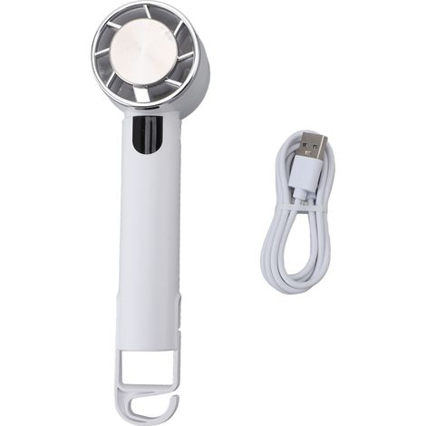 GARRYFIZH Mini ventilateur portable à semi-conducteur, refroidissement à 3 vitesses, petit bureau, rechargeable par USB, pour filles et femmes, voyage, intérieur et extérieur, blanc