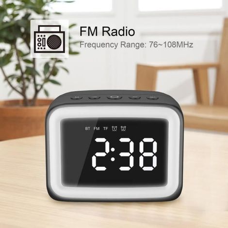 Réveil Radio Miroir Rose BT511 - Haut-parleur Bluetooth Stéréo FM - Fonction Température (1/4)