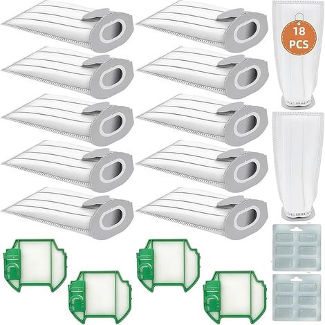 Lot de 12 sacs d'aspirateur compatibles avec Vorwerk Kobold VK7, VK7S, FP7, FP7S avec 4 filtres HEPA, kit d'accessoires pour aspirateur Vorwerk Kobold (1/5)