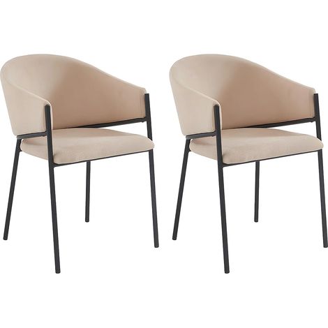 Sedia con braccioli in Tessuto e Metallo Beige - Lotto di 2 - ORDIDA di Pascal MORABITO (1/5)