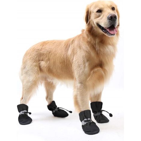 Chaussures Pour Chien - Antidérapantes Imperméables - Pour Neige Et Pluie - Chauffantes Épaisses - Pour Chiens Et Chatons Petits - Taille XL - Lot De 4 (1/5)