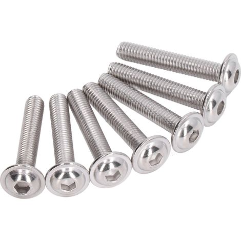 Vis M6x30mm tête cylindrique à six pans creux, lot de 50 pièces en inox A2-70, vis à épaulement avec tête bombée, fixations robustes pour assemblage. (1/5)