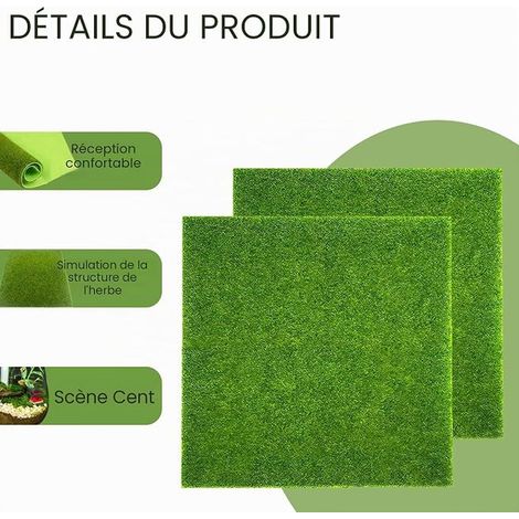 Artificial Grass Roll 15 x 15 cm Simulation Artificial Turf Grass for Miniature Garden Miniature Ornaments Garden Dollhouse (1/3)
