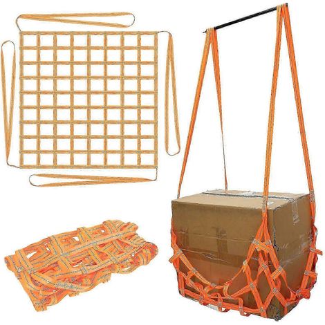 Filet de levage de charge de 300 kg, élingue en polyester 1 x 1 m, capacité de charge de 300 kg, filet de suspension pour le chargement et le déchargement de marchandises (1/4)