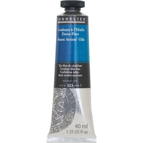 Couleurs à l'huile - Sennelier - Bleu céruléen - 40ml - Peinture - Satinée brillante