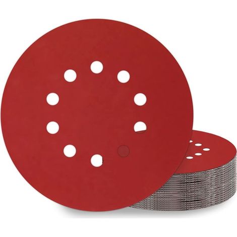 Disques de Ponçage 225 mm 25 Pièces Grain P800 10 Trous Disques Abrasifs 225 mm Ronds Papier Abrasif for Ponceuse (1/5)