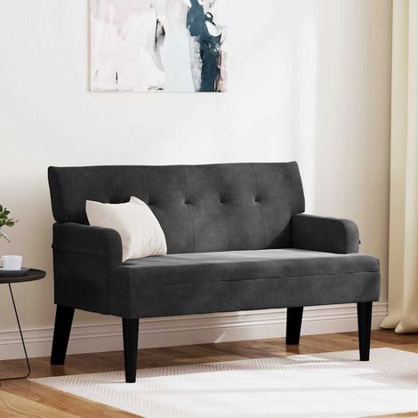 vidaXL Panca Chesterfield Nero 112 x 65,5 x 75 cm Velluto