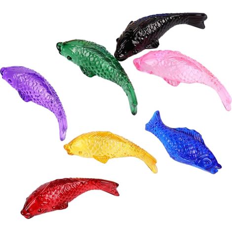 Figurines de Poisson Décoratives Finition Soignée en Verre Lot de 7 Simulation Réaliste et Couleurs Variées Plusieurs Styles pour Décoration D'aquarium et Bassin Plusieurs Styles (1/5)