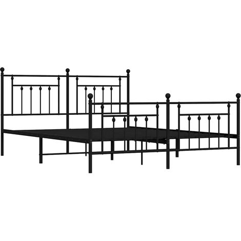Estructura cama sin colchón con estribo metal negro 183x213 cm vidaXL (1/4)