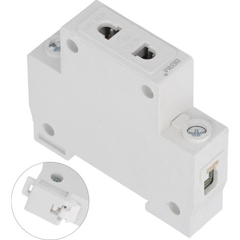 Lot de 12 prises de courant BERM pour montage sur rail DIN, 2 broches, accessoires pour boîte de distribution électrique 250 V (1/5)