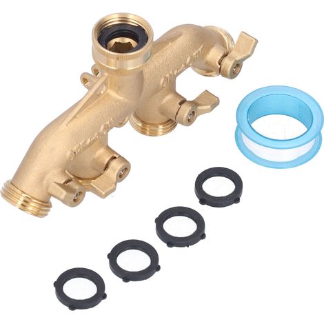 Schlauchverteiler 4-Wege Wasserhahn-Schlauchverbinder Verteiler Gartenwasserverteiler NPT 3/4 (1/5)