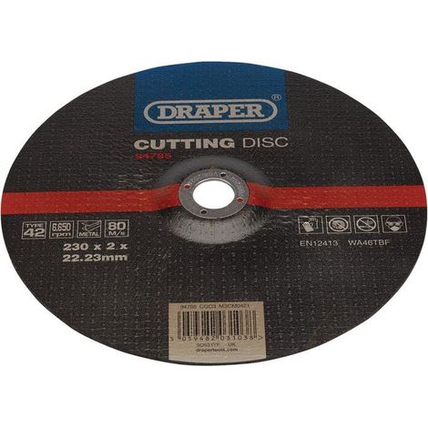 Draper 94785 DPC Metal Cutting Disc – 230 x 2 x 22.23mm, Heavy-Duty Steel and Metal Cutting Disc (1/2)