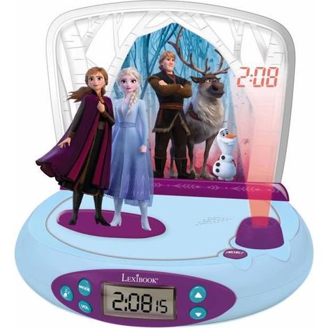 Réveil Projecteur La Reine des Neiges 2 - Effets sonores et veilleuse intégrée - LEXIBOOK (1/5)