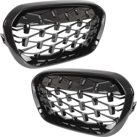 BMW 1 F20 F21 FL 2015- Kühlergrill zwischen den Scheinwerfern (Nieren) links + rechts, komplett schwarz, Stern (1/5)