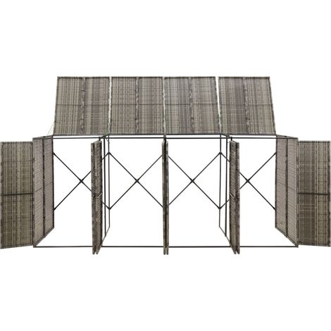 Maison Exclusive - Mülltonnenbox für 4 Tonnen Grau 274x80x117 cm (1/5)