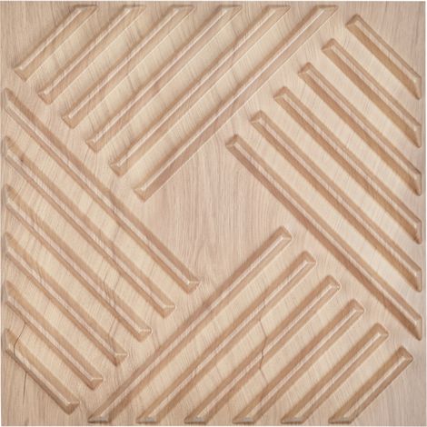 VEVOR Pannelli da Parete 3D, 12 Pezzi 500 x 500 x 25,6 mm 2,97 m², Piastrelle Artistiche da Parete Stile Moderne Linee, Pannello per Soffitto Sala, Decorazione Interni, Colore Legno Chiaro
