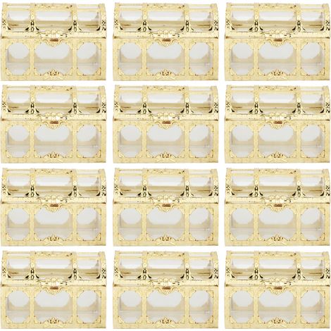 Boîte à bonbons dorée 7cm, 12 pièces pour mariage, fêtes, cadeaux et décoration (1/5)