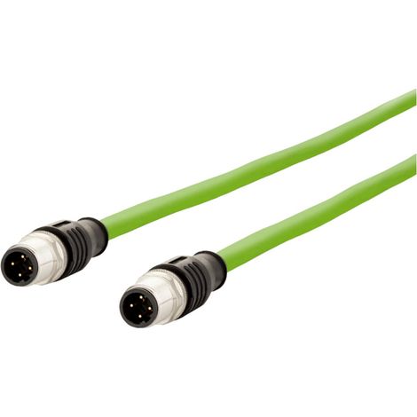 Metz Connect 142M1D11050 M12 Câble réseau, câble patch CAT 5e SF/FTP 5.00 m vert gaine PUR, résistan