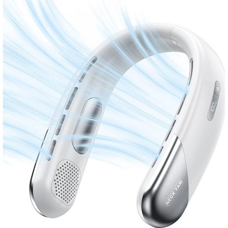 Ventilateur de refroidissement pour le cou, flux d'air surround à 360 degrés avec 5 vitesses réglables, climatiseurs portables légers (1/5)