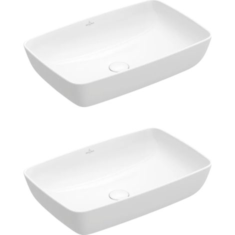 Conjunto de dos lavabos sobre encimera rectangulares VILLEROY ET BOCH Artis Blanco