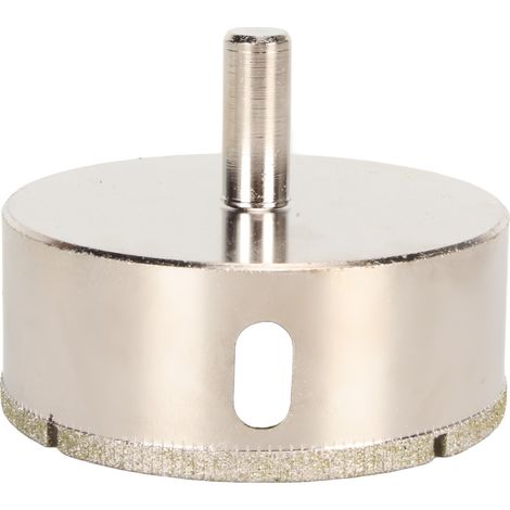Scie trépan diamantée 75mm, foret ouvre-trou nickelé pour carrelage céramique, marbre, fibre de verre et verre (1/5)