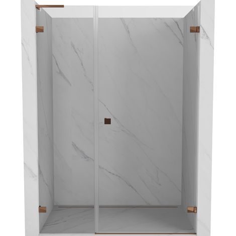 Mexen Lunar-B L puerta de ducha abatible derecha 125 cm, transparente, oro rosa - 832SL-125-050-60-00-P (1/5)