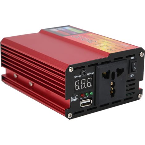Convertisseur de puissance pour voiture 600 W, 12 V CC vers 110 V CA, à onde sinusoïdale modifiée avec indicateur LED numérique (1/5)