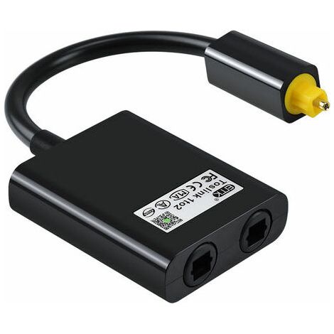 1 A 2 Adaptateur Audio Separateur De Cable Optique Numerique Adaptateur Audio A Fibre Optique Adaptateur De Distributeur A Fibre Optique Noir, Le Noir (1/4)