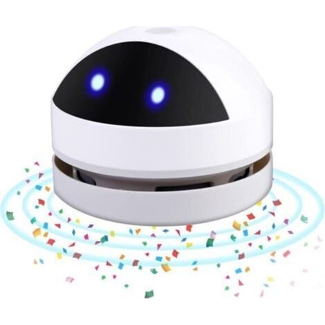 Ecleanfy - Mini aspirateur de table, mini aspirateur rechargeable par USB, portable, sans fil, aspirateur de bureau, haute puissance d\'aspiration pour bureau, maison, bureau et voiture, blanc (1/4)