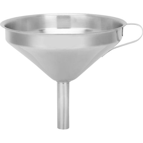 Embudo de acero inoxidable de boca ancha para aceite de cocina con filtro colador para transferir líquidos. (1/5)