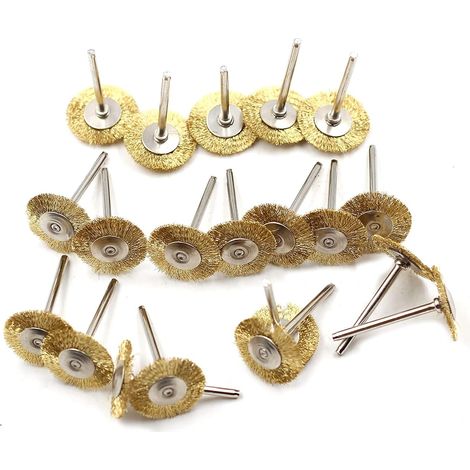 20 Pcs 25mm Diameter Rotary Wire Brush for Rotary Tools 1/8" Shank Cleaning Polishing (1/5)