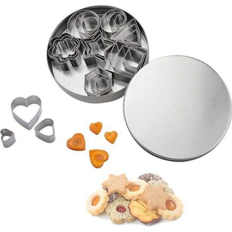 Emporte-pièces Mini 24pcs Inox, Fleur Étoile Coeur Pâtisserie Argile (1/5)