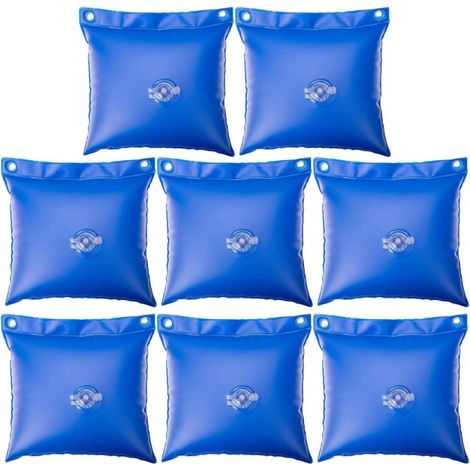 8 Pièces Paquet Suspendu en PVC Bleu pour Hivernage，Ajoute du Poids, Résiste aux Intempéries, pour Couverture et Rangement Saisonnier de Bassin (1/5)
