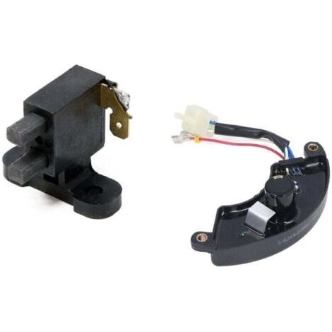 Régulateur de tension AVR universel pour générateur diesel essence 5-6.5KW 1PH 220V style demi-lune,Pièce de rechange pour Générateur de courant Porte-balai avec Balais de charbon pour 3 phases 400 V (1/4)