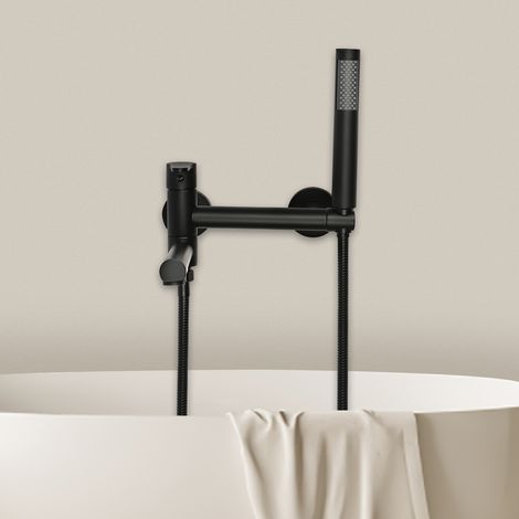 Wandmontage 90° Drehbaren Auslauf Bad Armatur Badewannenarmatur mit Handbrause (1/5)