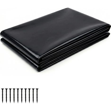 Bache Bassin 2x3 m, HDPE Bâche Bassin Poisson Preforme Extérieur Film 0.3mm Revêtement Flexible Membrane Noir pour Jardins Poissons Jardin Aquatique Cascade Fontaine (1/5)