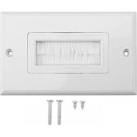 Passe Cable Mural à Brosse, Anti-poussière Mur Panneau Câble Pass Through Insert pour Fils Simple Gang Câble Accessoire Socket Mur Prise Plug Port (1/5)