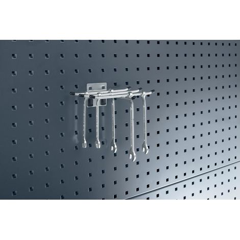 Support à six voies galvanisé L170 x P150 mm pour plaques perforées (1/2)