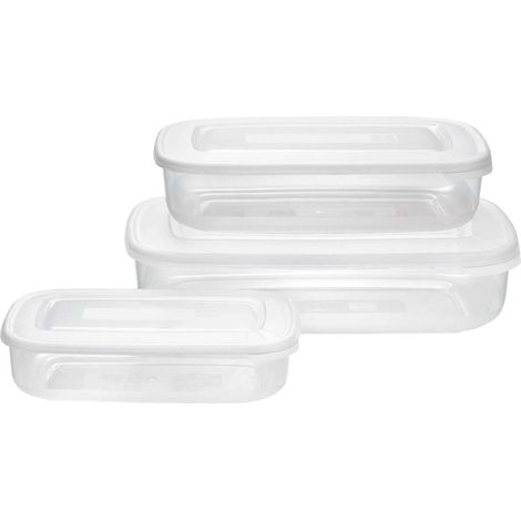 Set 3 Pezzi Contenitori Frigobox Rettangolari Trasparenti Tontarelli