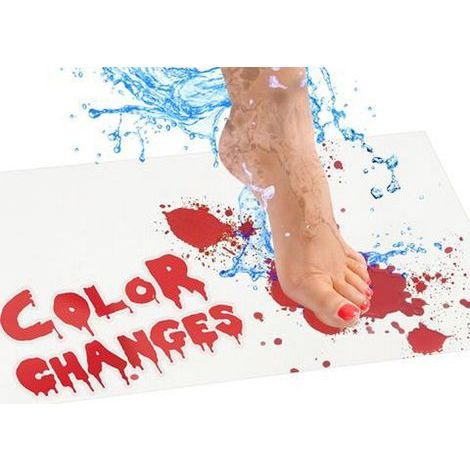 BRAVIX Tapis de pied d'Halloween Tapis de bain sanglants Les tapis de tapis changeant de couleur deviennent rouges quand (1/5)