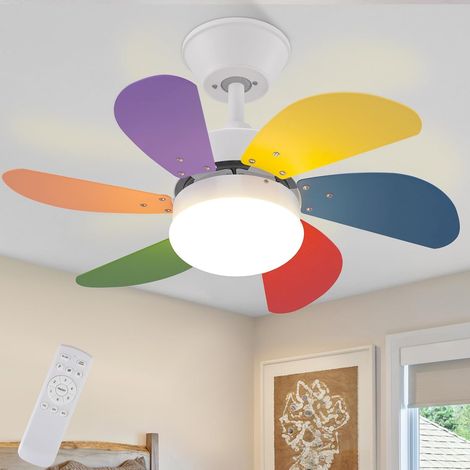 ZMH – Ventilateur de plafond silencieux télécommandé 6 pales Ø75cm – Minuteur 1/2/4H – Économie d'énergie – Pour été/hiver – Chambre/salon