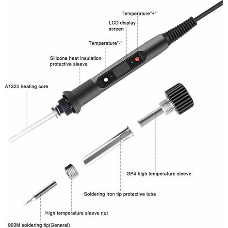 Fer à souder électrique à affichage numérique température réglable fer à souder électrique 80w (220V set image principale) adapté à la salle des outils (1/3)
