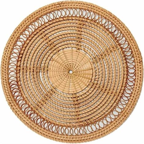 Memkey – Panier tissé en rotin naturel 30 cm – Décoration murale artisanale – Écologique et léger – Pour salons, jardins et balcons (1/3)