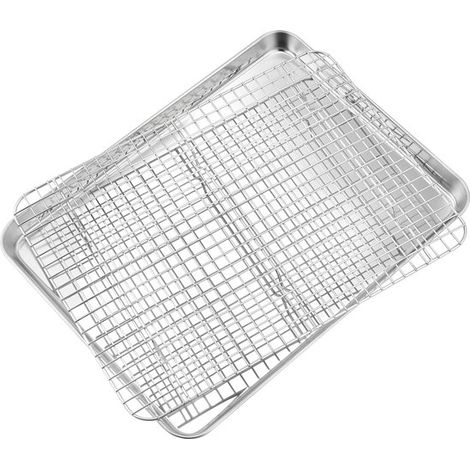 Teglia da forno con griglia di raffreddamento - Acciaio inox - 40,5 x 30,5 x 2,5 cm (1/5)
