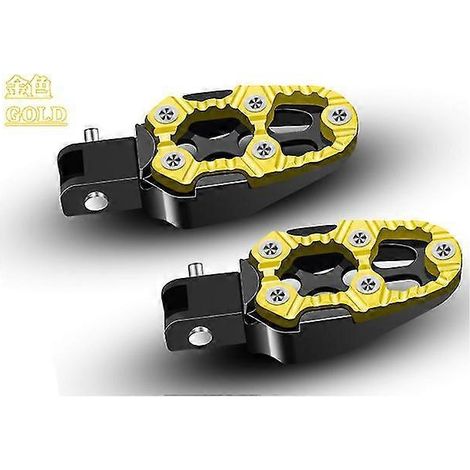 1 Paar universelle Motorrad-Fußrasten mit Feder für Dirtbikes, Offroad-Motorräder und Autos – Gold (1/5)
