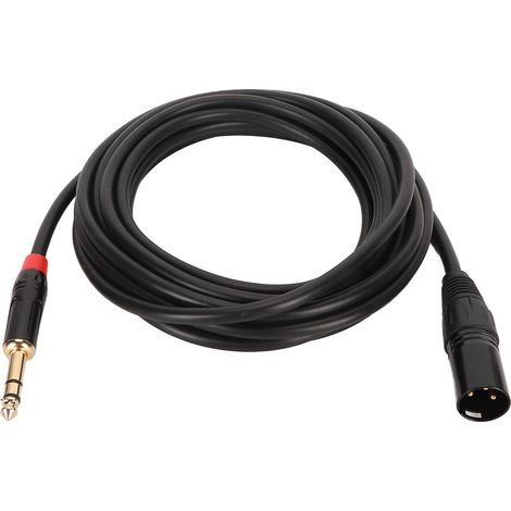 Câble jack 6,35 mm vers XLR mâle, 5 mètres de long, adapté aux microphones, consoles de mixage, amplificateurs, etc. (1/5)