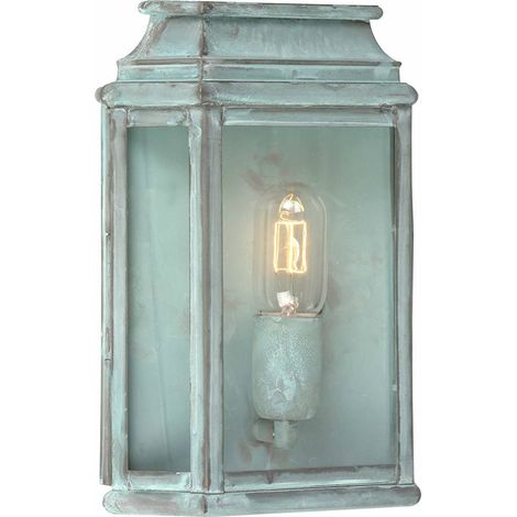 Applique da esterno lampada lanterna ottone vetro 1 fiamma applique da esterno IP44 cortile (1/5)