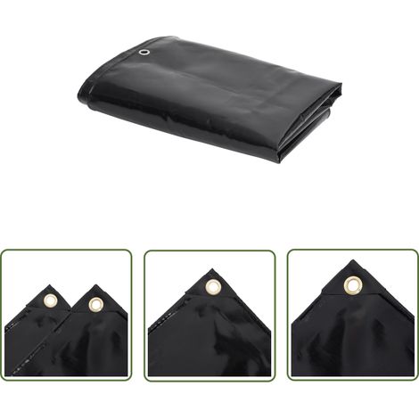 The Living Store Bâche de protection 650 g/m² 3x5 m Noir - Couverture Imperméable - Bâche De Protection - Bâche Extérieure - Bâche Intérieure - Bâche Résistant Aux UV (1/5)
