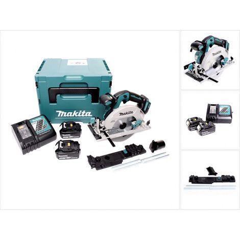 Makita DHS 680 RTJ Akku Handkreissäge 18 V 165 mm Brushless + 2x Akku 5,0 Ah + Ladegerät + Adapter + Makpac (1/5)